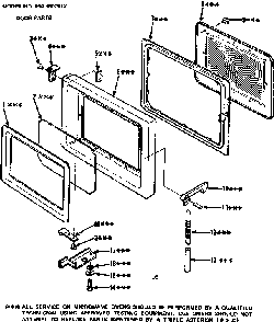 Door Parts Diagram and Parts List for 5649907912  Kenmore Microwave