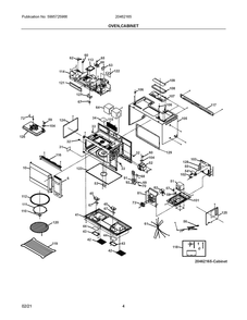 Oven, Cabinet Diagram and Parts List for 20462165  Frigidaire Microwave