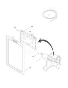 Controls & Ice Dispenser Diagram and Parts List for EI23BC35KW3  Electrolux Refrigerator
