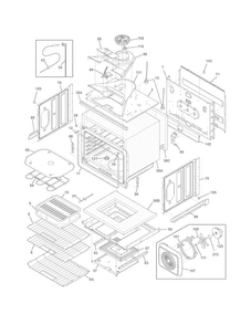 Upper Oven Diagram and Parts List for FGET3065PFB  Frigidaire Wall Oven