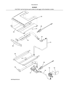 Burner Diagram and Parts List for 79040303410  Kenmore Wall Oven
