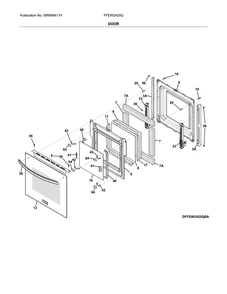 Door Diagram and Parts List for FFEW2425QWB  Frigidaire Wall Oven