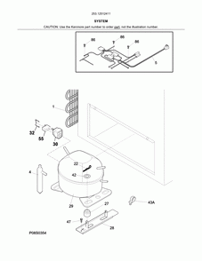System Diagram and Parts List for 25312512411  Kenmore Freezer