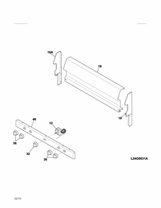 Backguard Diagram and Parts List for 79060721903  Kenmore Range