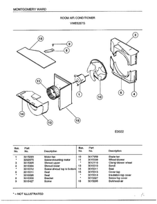 Room Air Conditioner Page 4 Diagram and Parts List for 5257G  Frigidaire Air Conditioner