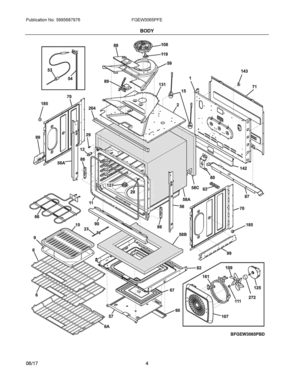 03 - BODY Diagram and Parts List for FGEW3065PFE  Frigidaire Wall Oven