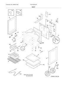 Body Diagram and Parts List for FFEF3043LSP  Frigidaire Range