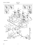 BURNER Diagram and Parts List for E36GF76JPS2  Electrolux Range