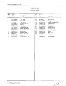 Dishwasher Page 6 Diagram and Parts List for 1031-005A  Frigidaire Dishwasher