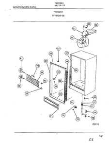 Freezer Page 3 Diagram and Parts List for 46259-0B  Frigidaire Freezer