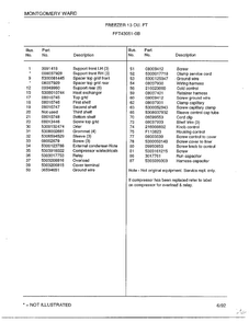 Freezer 13 Cubic Feet Page 6 Diagram and Parts List for 43051-0B  Frigidaire Freezer