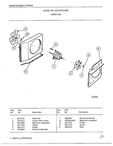 Room Air Conditioner Page 3 Diagram and Parts List for 5149A  Frigidaire Air Conditioner
