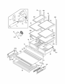 Shelves Diagram and Parts List for FGUB2642LE9  Frigidaire Refrigerator