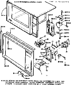 Latch Mechanism & Control Parts Diagram and Parts List for 5649907910  Kenmore Microwave