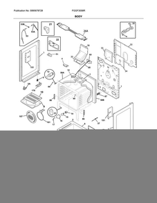 Body Diagram and Parts List for FGGF3058RWC  Frigidaire Range