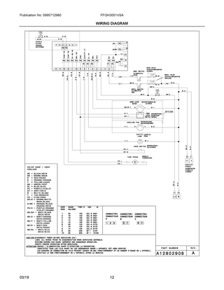 Wiring Diagram Diagram and Parts List for FFGH3051VSA  Frigidaire Range