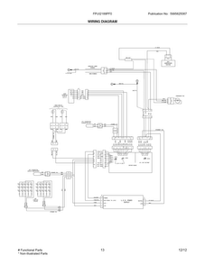 Wiring Diagram Diagram and Parts List for FPUI2188PF0  Frigidaire Refrigerator