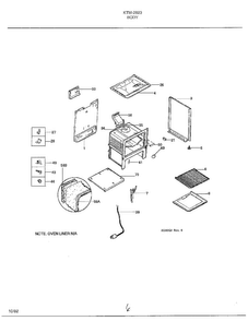 Body Diagram and Parts List for 2823  Frigidaire Range