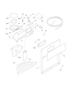 Ice & Water Dispenser Diagram and Parts List for FFHS2611PF5  Frigidaire Refrigerator
