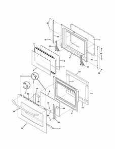 Doors Diagram and Parts List for 79047763402  Kenmore Wall Oven