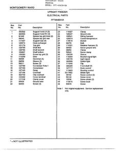Upright Freezer/electrical Parts Page 2 Diagram and Parts List for 46458-OA  Frigidaire Freezer