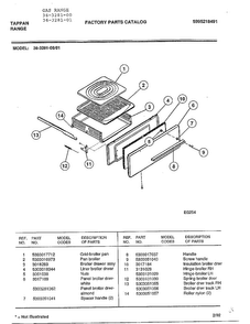 Functional Parts List Page 6 Diagram and Parts List for 36-3281-01  Tappan Range