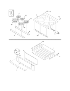 Top/drawer Diagram and Parts List for EI30EF35JSA  Electrolux Range