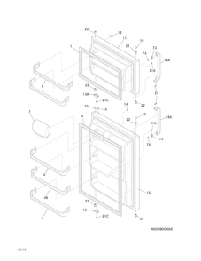 Doors Diagram and Parts List for FFTR1713LWZ  Frigidaire Refrigerator