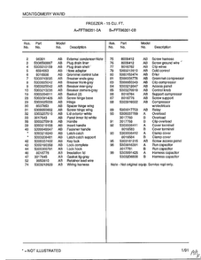 Freezer-15 Cu. Ft. Page 2 Diagram and Parts List for 86351-0B  Frigidaire Freezer