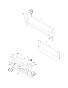 Backguard Diagram and Parts List for FFEF3009PWA  Frigidaire Range