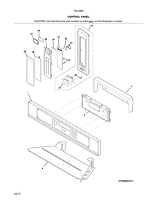 Control Panel Diagram and Parts List for 79049609315  Kenmore Microwave