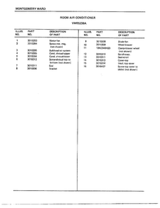 Room Air Conditioner Page 6 Diagram and Parts List for 5238A  Frigidaire Air Conditioner