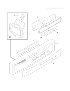 Control Panel Diagram and Parts List for FDB1502RGS4A  Frigidaire Dishwasher