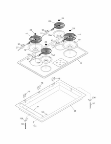Maintop Diagram and Parts List for 79041213903  Kenmore Cooktop