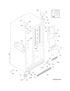 Cabinet Diagram and Parts List for FFSS2314QE1  Frigidaire Refrigerator