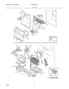 System Diagram and Parts List for PRDA1922AF1  Frigidaire Refrigerator