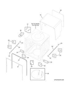 Tub Diagram and Parts List for FGHD2472PF1A  Frigidaire Dishwasher