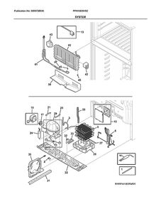System Diagram and Parts List for FFHI1835VS2  Electrolux Refrigerator