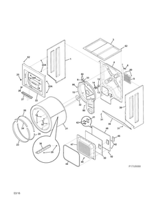 Upper Cabinet/drum Heater Diagram and Parts List for 41771723510  Kenmore Washer Dryer Combo