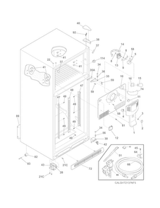 Cabinet Diagram and Parts List for LGHT2137NF5  Frigidaire Refrigerator