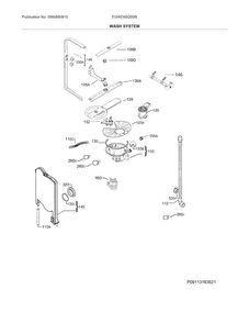 Wash System Diagram and Parts List for EI24ID50QS0B  Electrolux Dishwasher