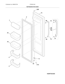 Refrigerator Door Diagram and Parts List for FFSS2314QE9A  Frigidaire Refrigerator