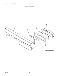 Control Panel Diagram and Parts List for 804621670A  Frigidaire Dishwasher