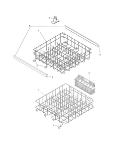 Racks Diagram and Parts List for KABD2406NW0A  Kelvinator Dishwasher