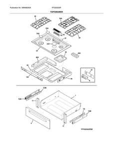 Top/drawer Diagram and Parts List for FFGS3025PBH  Frigidaire Range