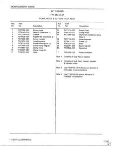 Pump, Hose And Button Trap Assembly Page 2 Diagram and Parts List for 6504E  Frigidaire Washer