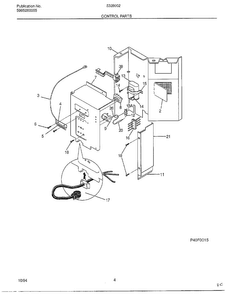 Control Parts Diagram and Parts List for 5328002B  Frigidaire Air Conditioner