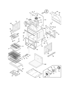 Upper Oven Diagram and Parts List for FGET3045KFB  Frigidaire Wall Oven