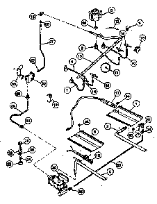 Burner Section Diagram and Parts List for 30-4988-10 01 Tappan Range