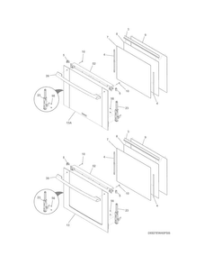 Doors Diagram and Parts List for EW27EW65PSB  Electrolux Wall Oven